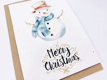 Load image into Gallery viewer, Christmas Snowman - Plantable Christmas Seed Card
