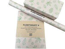 Load image into Gallery viewer, Green Leaf - Recycled Kraft Wrapping Paper