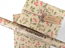 Load image into Gallery viewer, Christmas Mistletoe Wrap - Recycled Kraft Wrapping Paper