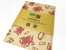 Load image into Gallery viewer, Welsh Dragons and Rugby - Recycled Kraft Wrapping Paper