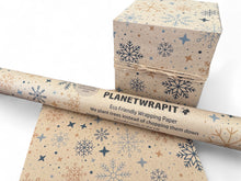 Load image into Gallery viewer, Christmas Snowflake Gift Wrap - Recycled Kraft Wrapping Paper