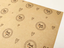 Load image into Gallery viewer, 'Thank you - Handmade with Love' paper - Printed Business Packaging Kraft Paper