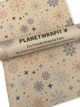 Load image into Gallery viewer, Christmas Snowflake Gift Wrap - Recycled Kraft Wrapping Paper