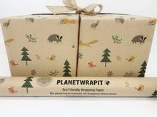Load image into Gallery viewer, Christmas Woodland Friends Gift Wrap - Recycled Kraft Wrapping Paper