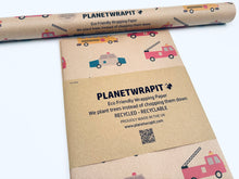 Load image into Gallery viewer, Vehicles - Recycled Kraft Wrapping Paper