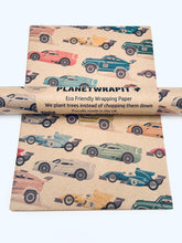Load image into Gallery viewer, Racing Cars - Recycled Kraft Wrapping Paper