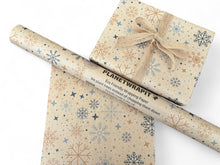 Load image into Gallery viewer, Christmas Snowflake Gift Wrap - Recycled Kraft Wrapping Paper
