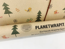 Load image into Gallery viewer, Christmas Woodland Friends Gift Wrap - Recycled Kraft Wrapping Paper