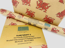 Load image into Gallery viewer, Welsh Dragons - Recycled Kraft Wrapping Paper