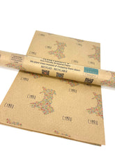Load image into Gallery viewer, Floral Map of Wales - Recycled Kraft Wrapping Paper