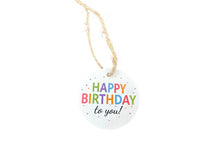 Load image into Gallery viewer, Colourful Happy Birthday Circular Gift Tags - Pack of 10