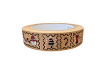 Load image into Gallery viewer, Brown Christmas Stamps Pattern - Biodegradable Paper Tape
