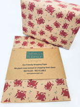 Load image into Gallery viewer, Christmas Welsh Dragon and Holly Gift Wrap - Recycled Kraft Wrapping Paper