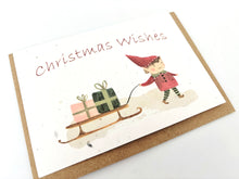 Load image into Gallery viewer, Elf Sleigh - Plantable Christmas Seed Card
