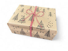 Load image into Gallery viewer, Christmas Trees Gift Wrap - Recycled Kraft Wrapping Paper