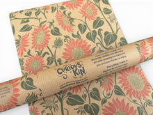 Load image into Gallery viewer, Sunflowers - Recycled Kraft Wrapping Paper