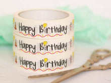 Load image into Gallery viewer, Happy Birthday Colourful (24mm x 50m) Biodegradable Parcel Tape