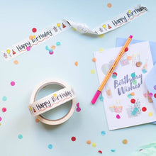 Load image into Gallery viewer, Happy Birthday Colourful (24mm x 50m) Biodegradable Parcel Tape