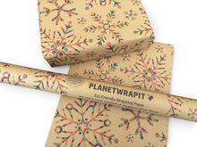 Load image into Gallery viewer, Christmas Rainbow Snowflake Wrap - Recycled Kraft Wrapping Paper