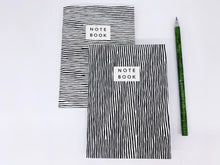 Load image into Gallery viewer, A Pair of A6 Recycled Note Books - Lines