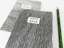 Load image into Gallery viewer, A Pair of A6 Recycled Note Books - Lines