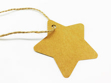 Load image into Gallery viewer, Recyclable Star Kraft Gift Tags - Pack of 10