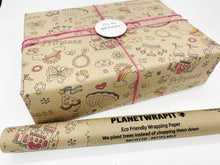 Load image into Gallery viewer, Princess Print - Recycled Kraft Wrapping Paper