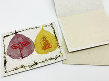 Load image into Gallery viewer, Himalayan Lotka Paper Bodhi Leaf Greetings Cards - 8 Blank Cards