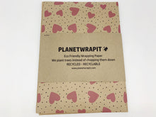 Load image into Gallery viewer, Pink Hearts - Recycled Kraft Wrapping Paper