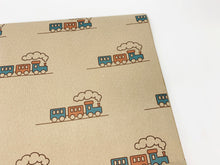 Load image into Gallery viewer, Trains - Recycled Kraft Wrapping Paper