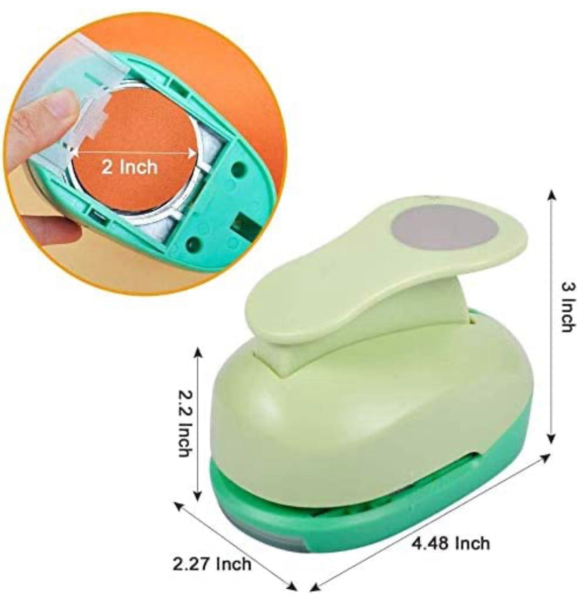 Circular 2" Paper Punch Tag Maker Recycled Wrapping Paper