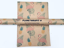 Load image into Gallery viewer, Flamingos - Recycled Kraft Wrapping Paper
