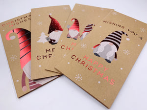 Recyclable Christmas Gonk Kraft Money Wallets (x4)