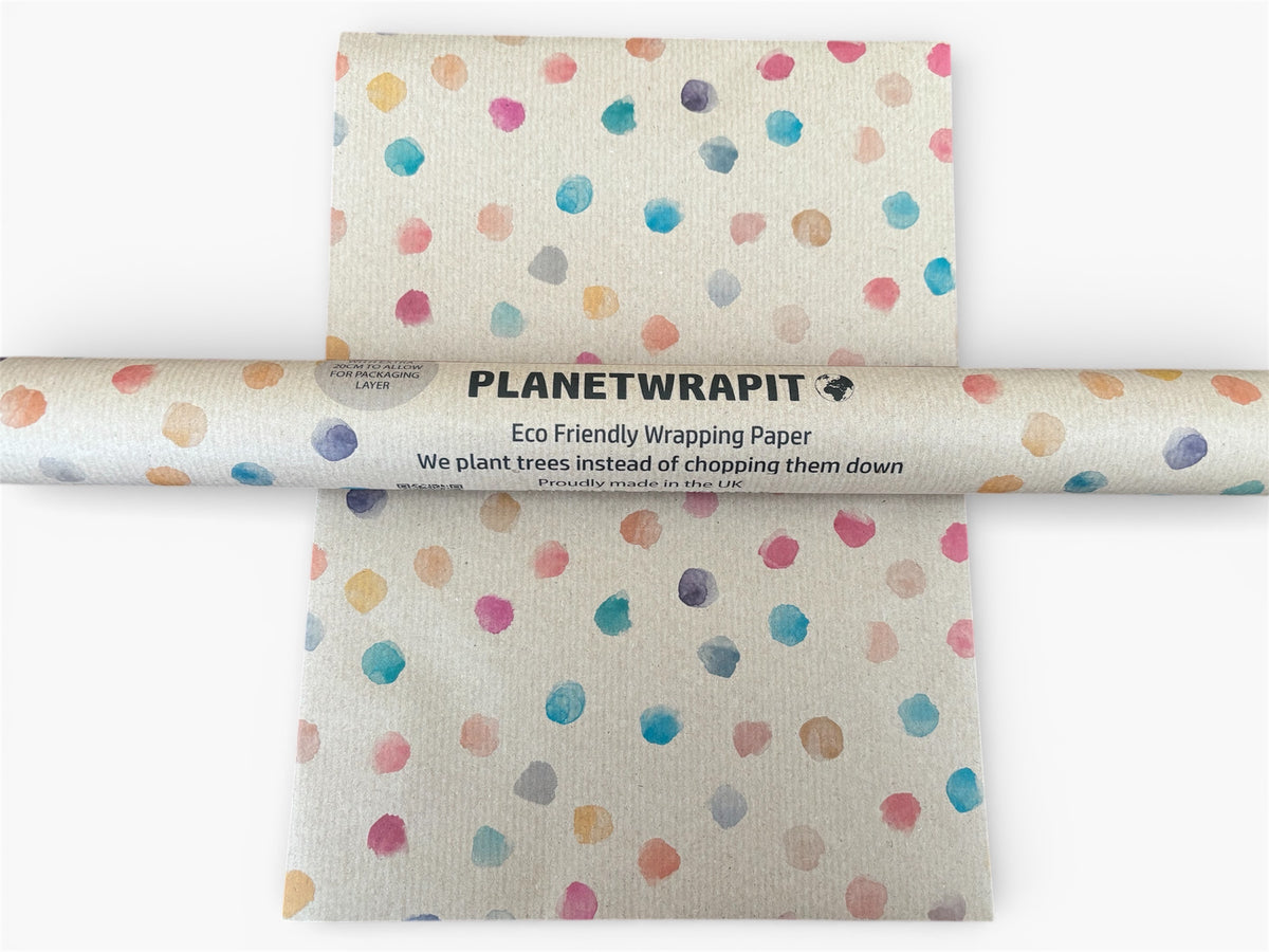 Colour Spots Recycled Wrapping Paper | Eco friendly Gift Wrap ...
