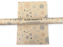 Load image into Gallery viewer, Christmas Snowflake Gift Wrap - Recycled Kraft Wrapping Paper
