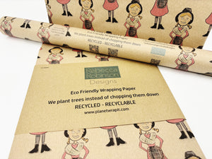 NEW Welsh Lady - Recycled Kraft Wrapping Paper