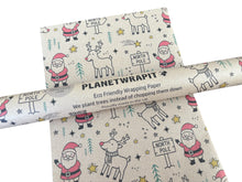 Load image into Gallery viewer, Christmas Rudolph and Santa Gift Wrap - Recycled Kraft Wrapping Paper

