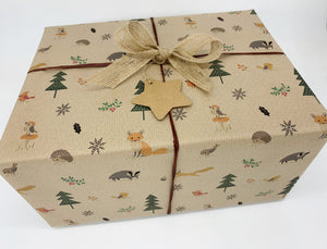 Christmas Woodland Friends Gift Wrap - Recycled Kraft Wrapping Paper