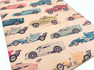 Racing Cars - Recycled Kraft Wrapping Paper