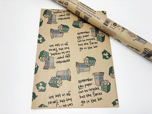 Tories Get in the Bin - Recycled Kraft Wrapping Paper