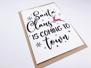 Santa Claus is coming to town - Plantable Christmas Seed Card