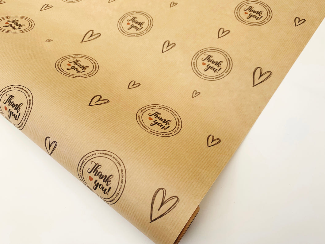 Handmade with love - Printed Business Packaging Kraft Paper