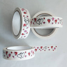 Load image into Gallery viewer, Red Hearts (24mm x 50m) - Biodegradable Parcel Tape
