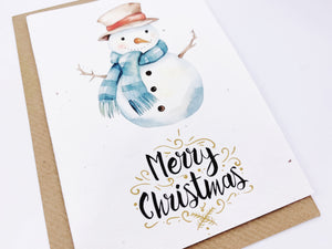 Christmas Snowman - Plantable Christmas Seed Card