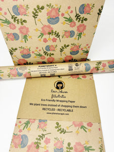 Bloomin' Lovely Birthday - Recycled Kraft Wrapping Paper