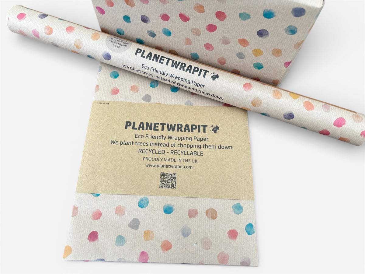 Colour Spots Recycled Wrapping Paper | Eco friendly Gift Wrap ...