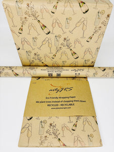 Celebration Drinks - Recycled Kraft Wrapping Paper