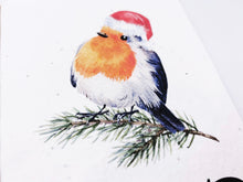 Load image into Gallery viewer, Christmas Robin 2 - Plantable Christmas Seed Card
