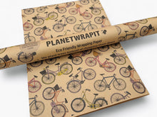 Load image into Gallery viewer, Bicycles - Recycled Kraft Wrapping Paper
