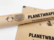 Load image into Gallery viewer, Christmas Penguins Gift Wrap - Recycled Kraft Wrapping Paper
